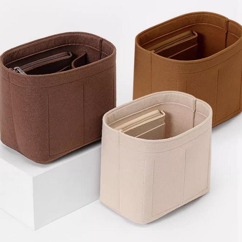 Backpack Insert Organizer - 多ポケットフェルト製ハンドバッグオーガナイザーインサートディバイダー、ポータブルバケットバックパックインナーパース収納ライナーバッグ
