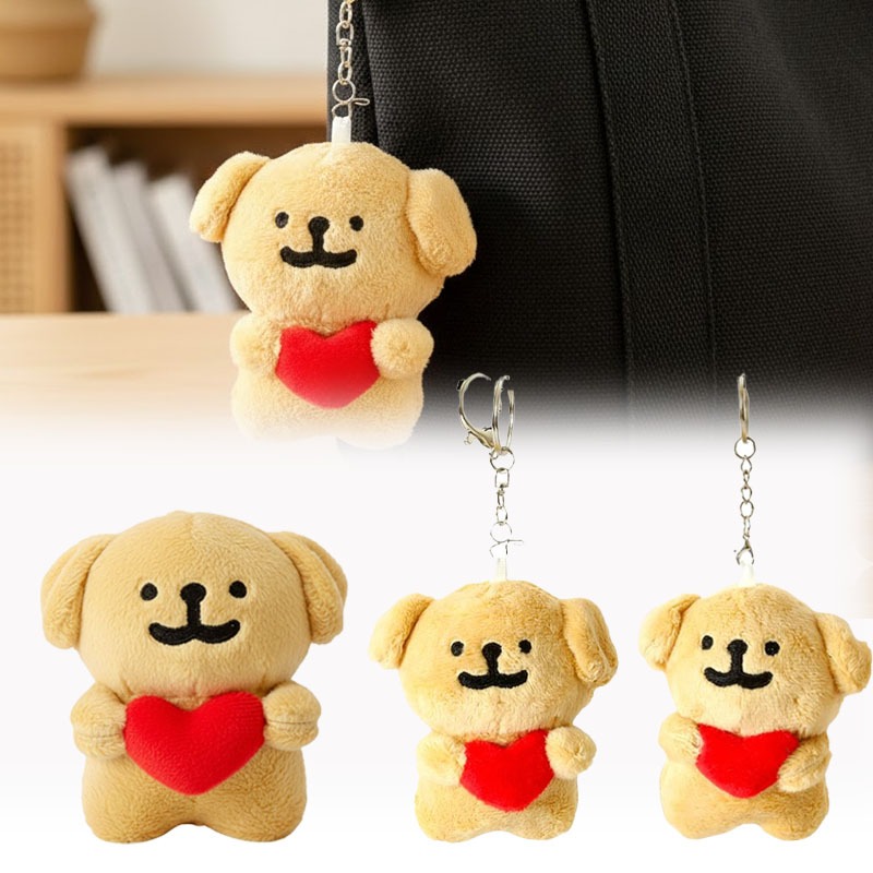 Mini Backpack Purse - 1-10 個のハート型犬ぬいぐるみキーホルダーかわいい子犬ぬいぐるみキーリング人形バックパックチャームペンダントギフト車のバッグ財布の装飾用