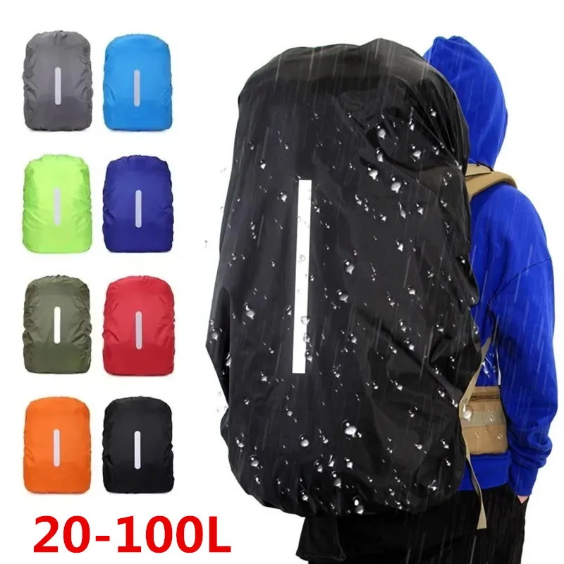 Rain Cover Backpack - 新しい反射防水バックパックレインカバー 20L-100L 屋外ナイトサイクリング安全ライトレインカバーケースバッグキャンプハイキング