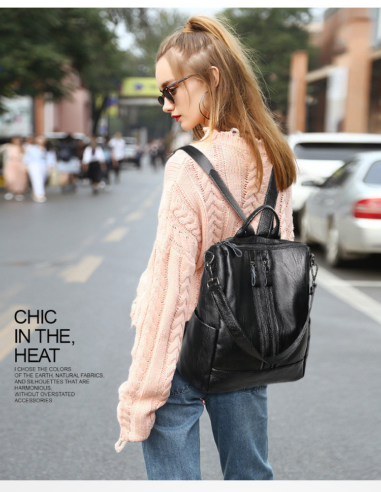 Mini Backpack Purse - 女性ソフトレザーバックパックスクールブラックカジュアル多機能カレッジバッグ大容量ショルダーバッグトラベルトートバックパック
