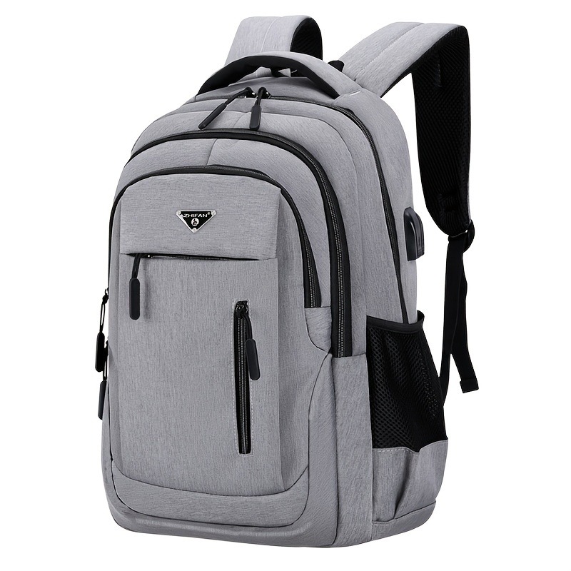 Laptop Backpack 15.6 - 男性用オックスフォード大容量バックパック,ラップトップバックパック,無地の黒,高校生,10代の大学生,男の子,女の子,15.6