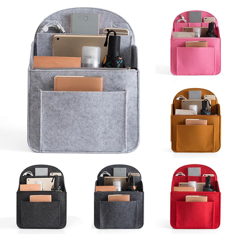 Backpack Insert Organizer - ポータブルバックパックフェルトインサート小型バッグ化粧品バッグメイクアップオーガナイザーインテリアトラベルバッグディバイダーショルダーバッグさまざまなバッグにフィット