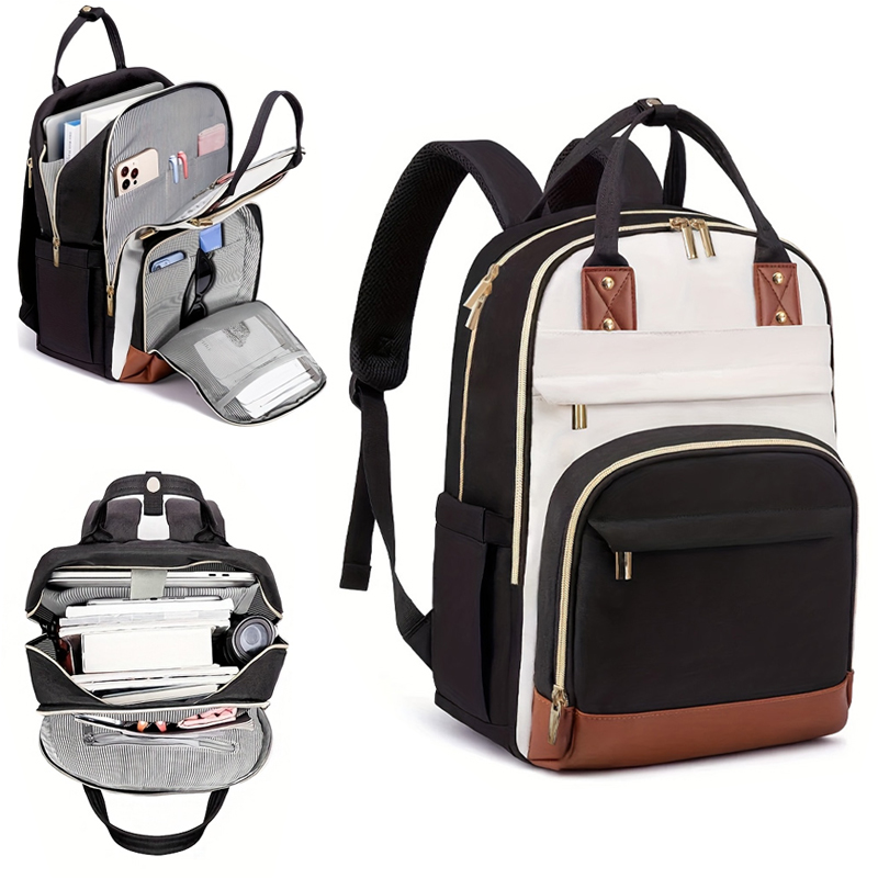Fashion Backpack Women - 航空会社がデザインした調節可能なショルダーストラップ付き女性用マルチカラーバックパック、ダブルコンパートメント、ラップトップとタブレット用バッグ