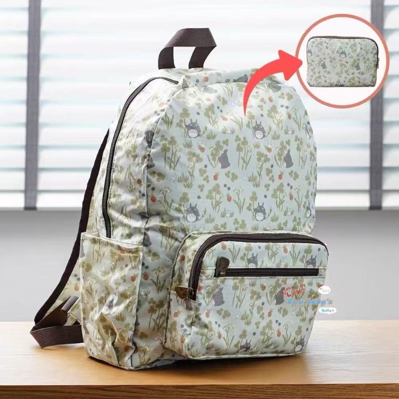 Foldable Backpack Small - となりのトトロ 新鮮な折りたたみ式収納バックパック 軽量ポータブルトラベルスクールバッグ 学生用 日常の屋外使用に