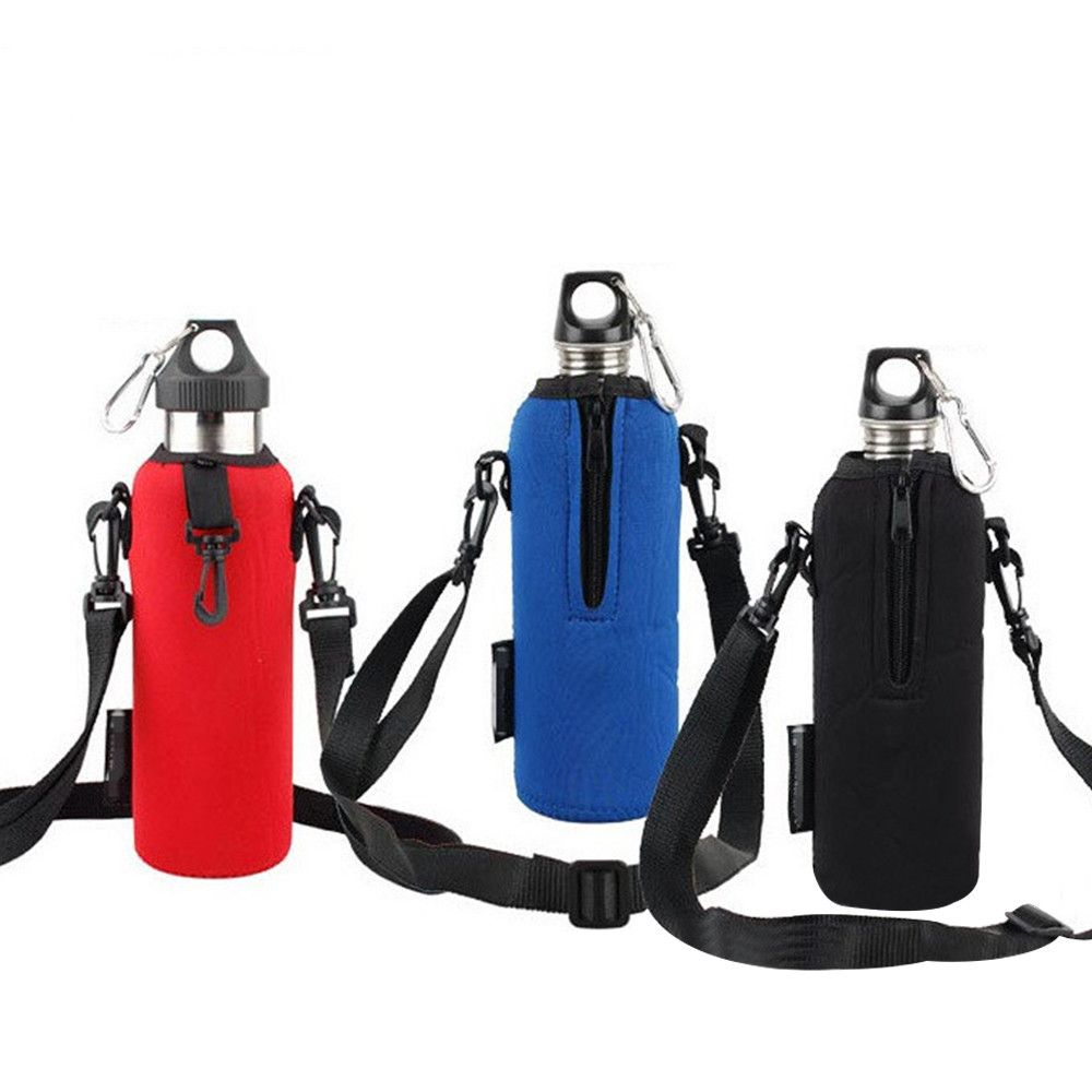 Hydration Pack Outdoor - 750ML キャンプ用断熱ネオプレンポーチカバー ボトルポーチ ウォーターボトルキャリア ショルダーストラップ ボトルホルダーバッグ