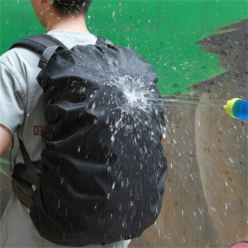 Rain Cover Backpack - 軽量防水バックパックレインカバー、伸縮性のある裾付き、コンパクトな旅行用防塵カバー、アウトドアキャンプ用デイパック用