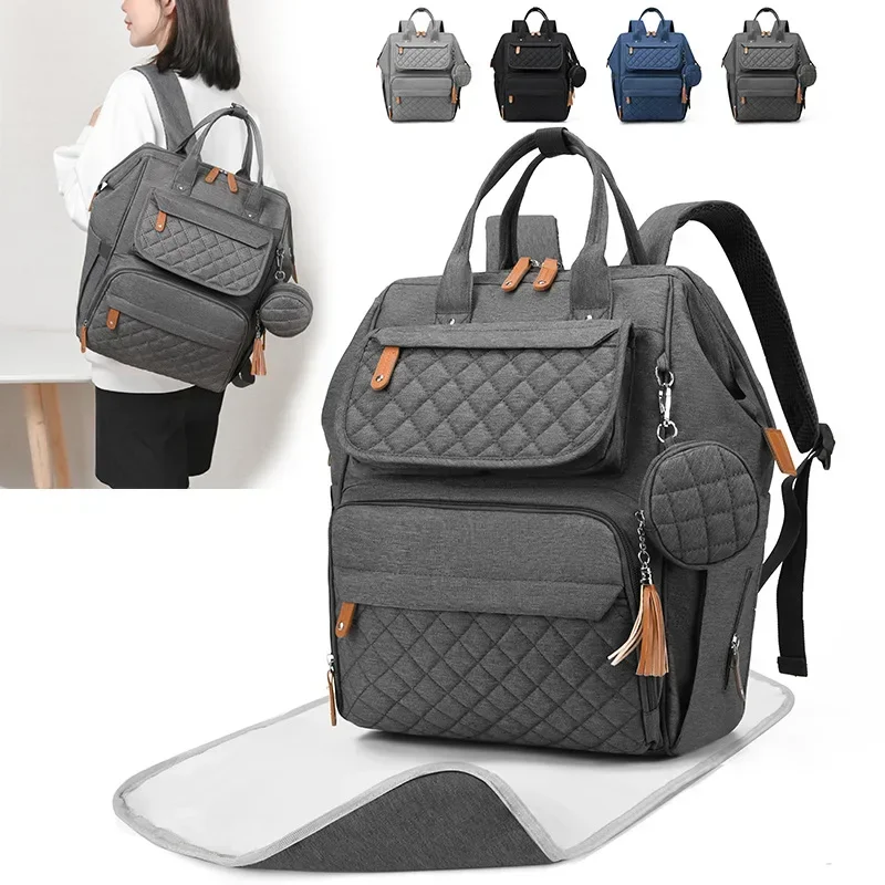 Backpack Diaper Bag - 大容量ママバッグ多機能ポータブルママ収納バックパックミルクボトルおむつ多コンパートメントマタニティクリスマス
