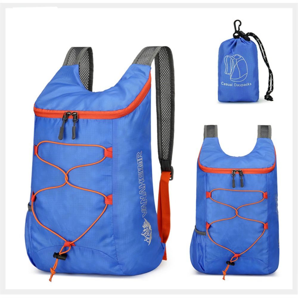 Hiking Backpack Waterproof - 折りたたみスポーツバックパック防水ナイロン生地大容量キャンプバックパック超軽量ハイキングデイパック