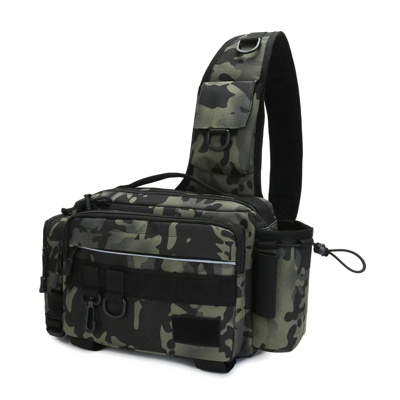 Sling Backpack Shoulder - 大容量の多機能ウエストバッグ,ハンティングショルダーバッグ,釣り道具バッグ,屋外釣り収納バッグ,ルヤ