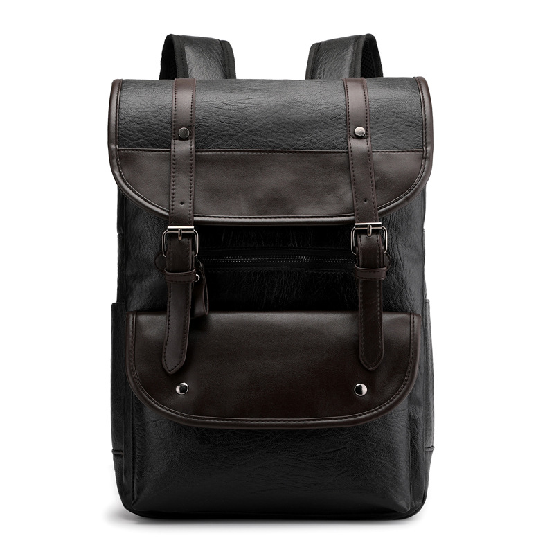 Business Backpack Brief - メンズ向けカスタムロゴ入りバックパック、トレンディでレトロなメンズビジネスコンピューターバックパック、大容量防水レザーバックパック