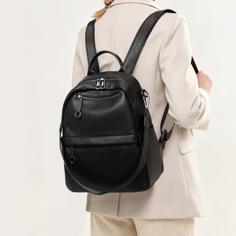 Travel Backpack Anti Theft - Aidrani プレミアム牛革レザーバックパック - 隠しポケット付きポータブル盗難防止バックパック、女性用マルチポケットトラベルバッグ