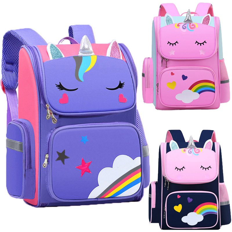 School Backpack Teen - 子供のバックパック女の子ユニコーン子供ランドセルレインボーアイスクールバッグティーンガールバックパック旅行用防水 Mochilas