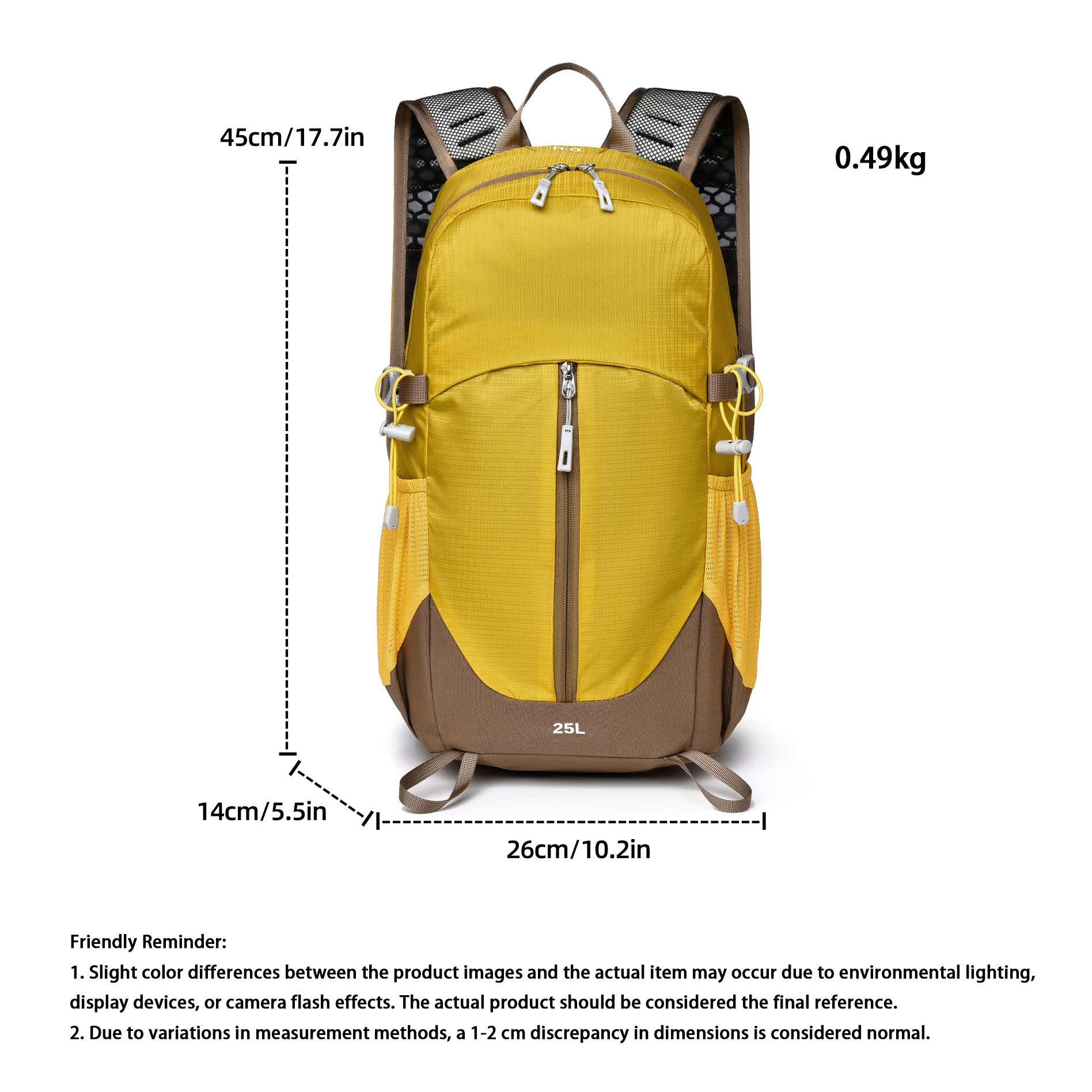 25リットル大容量ハイキングバックパック、防水軽量ナイロンハ - Hiking Backpack Waterproof のレビューと価格