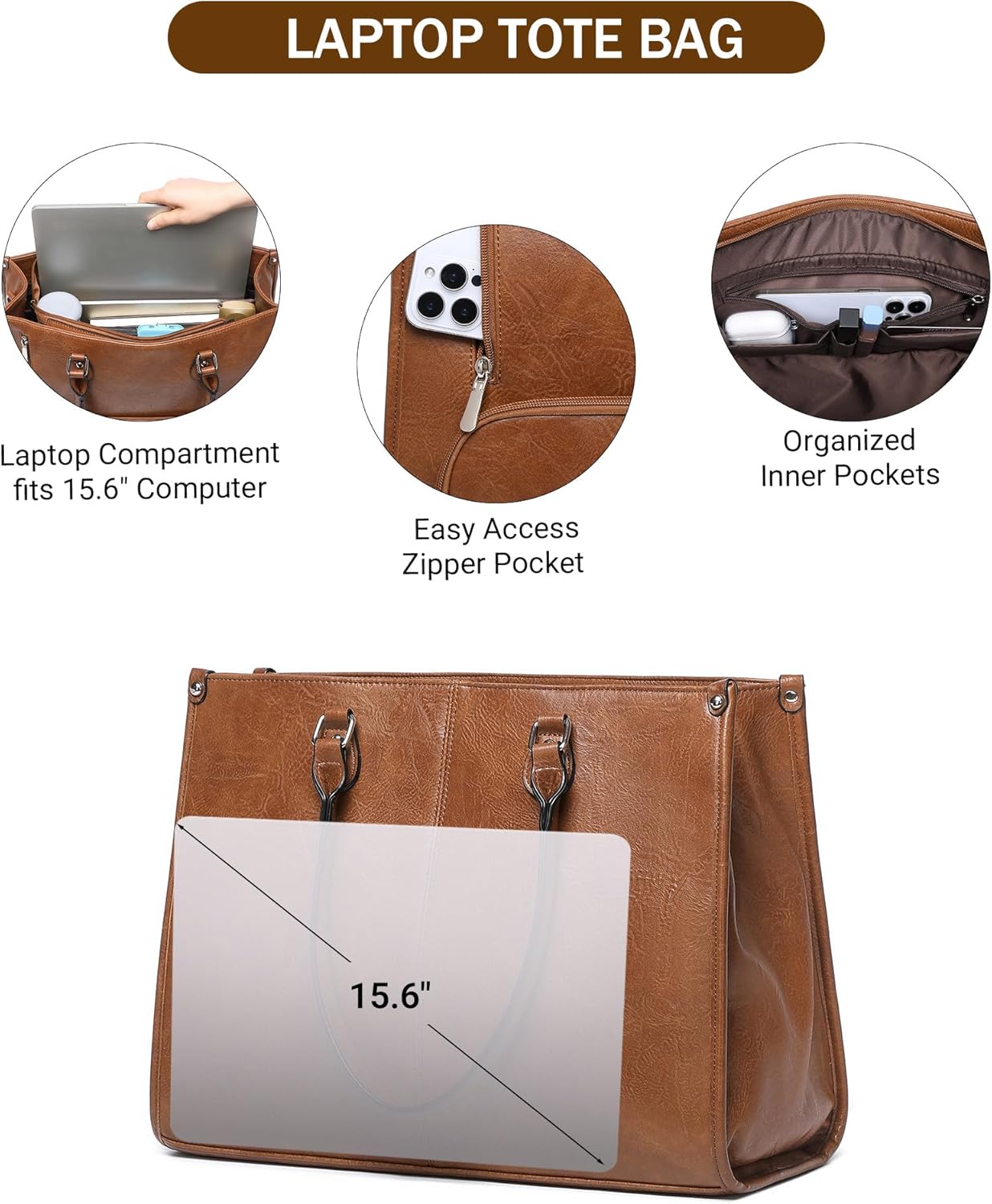 女性向け仕事用2in1ラップトップトートバッグ、断熱ランチコ - Laptop Backpack 15.6 のレビューと価格