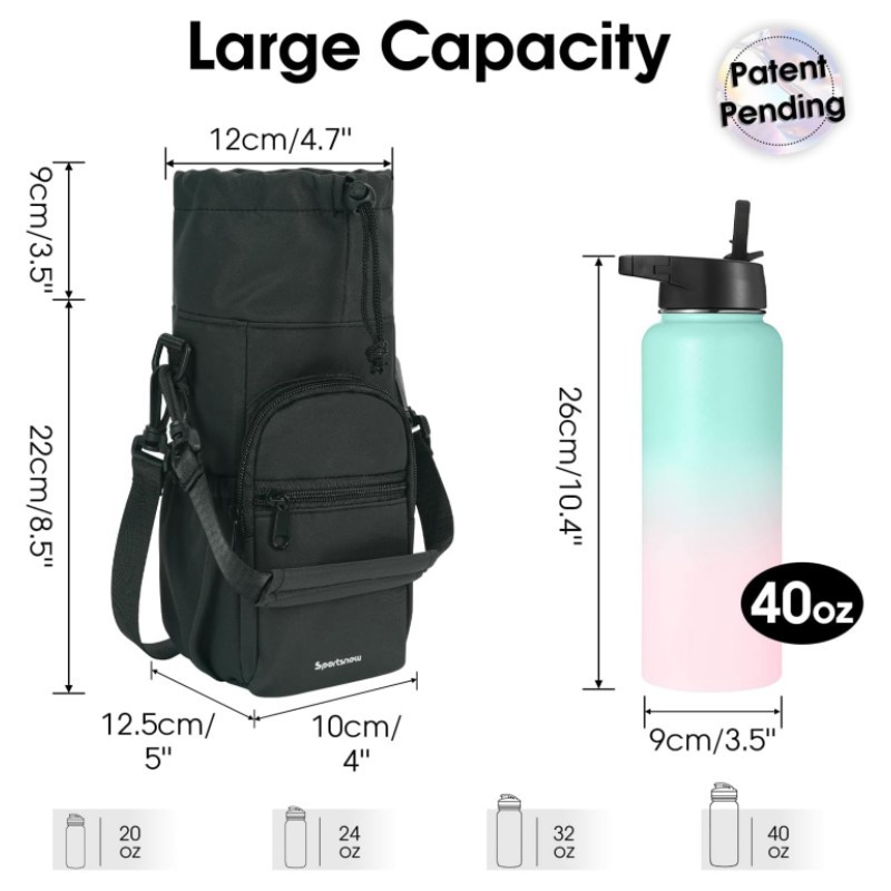 ストラップ付きウォーターボトルホルダー 40オンスウォーター - Hydration Pack Outdoor のレビューと価格