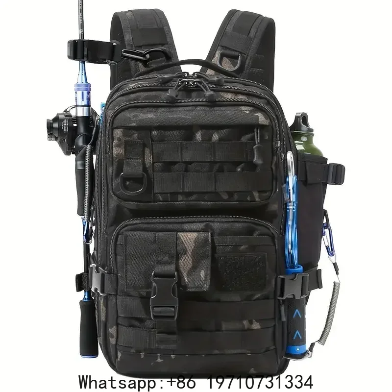 1000D防水バックパックタックル収納バッグ、ダブルショルダ - Hiking Backpack Waterproof のレビューと価格