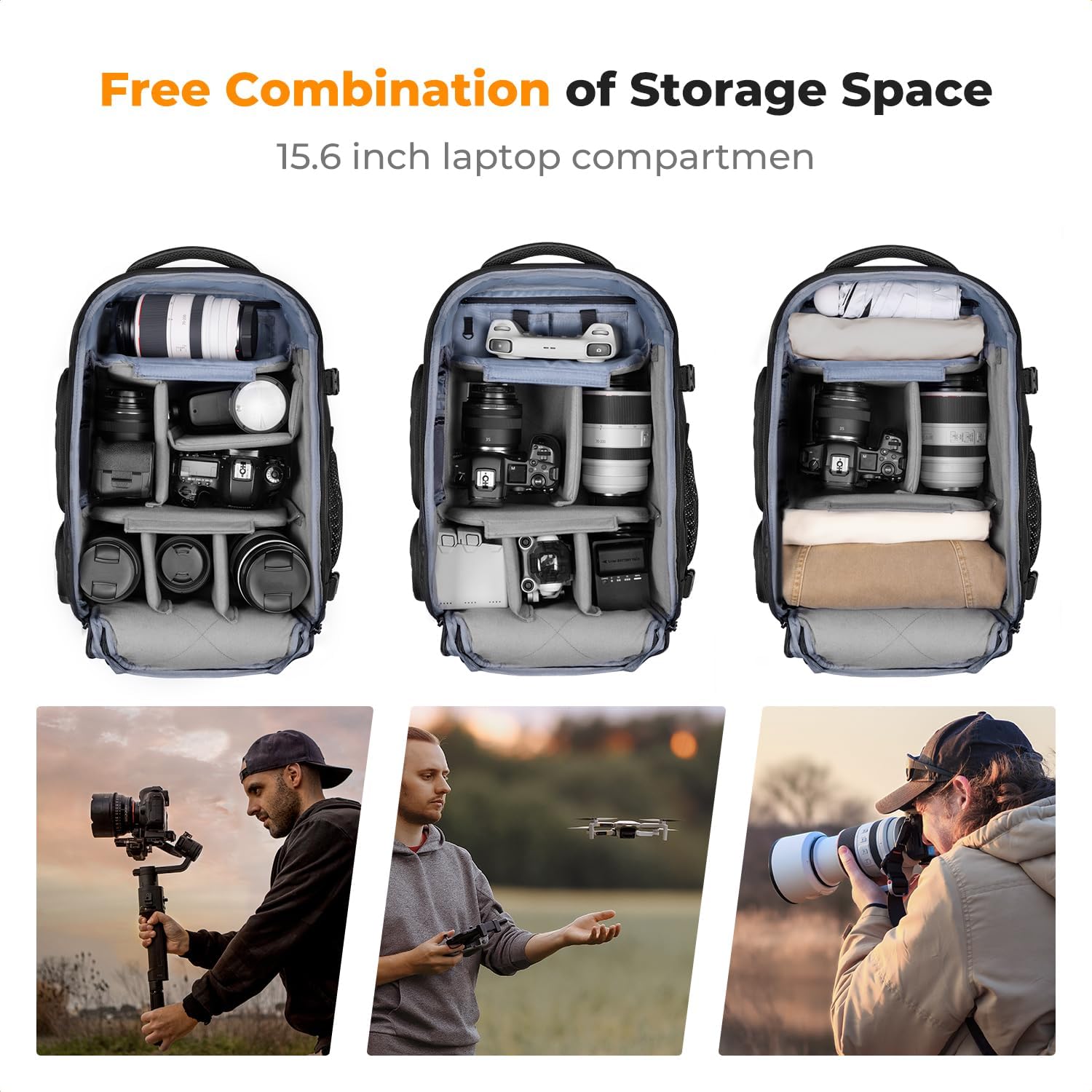 K&F CONCEPT カメラバックパック、25L大容量カメ - Laptop Backpack 15.6 のレビューと価格