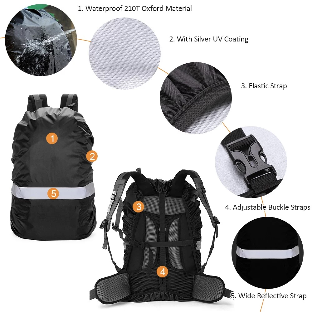 防水バックパックレインカバー、反射ストラップ付き、バックパッ - Rain Cover Backpack のレビューと価格