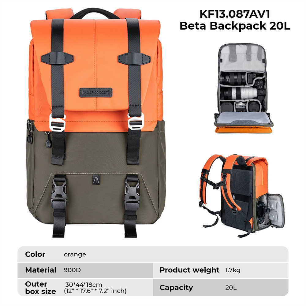 K&F CONCEPT カメラバックパック 旅行用写真撮影バ - Rain Cover Backpack のレビューと価格