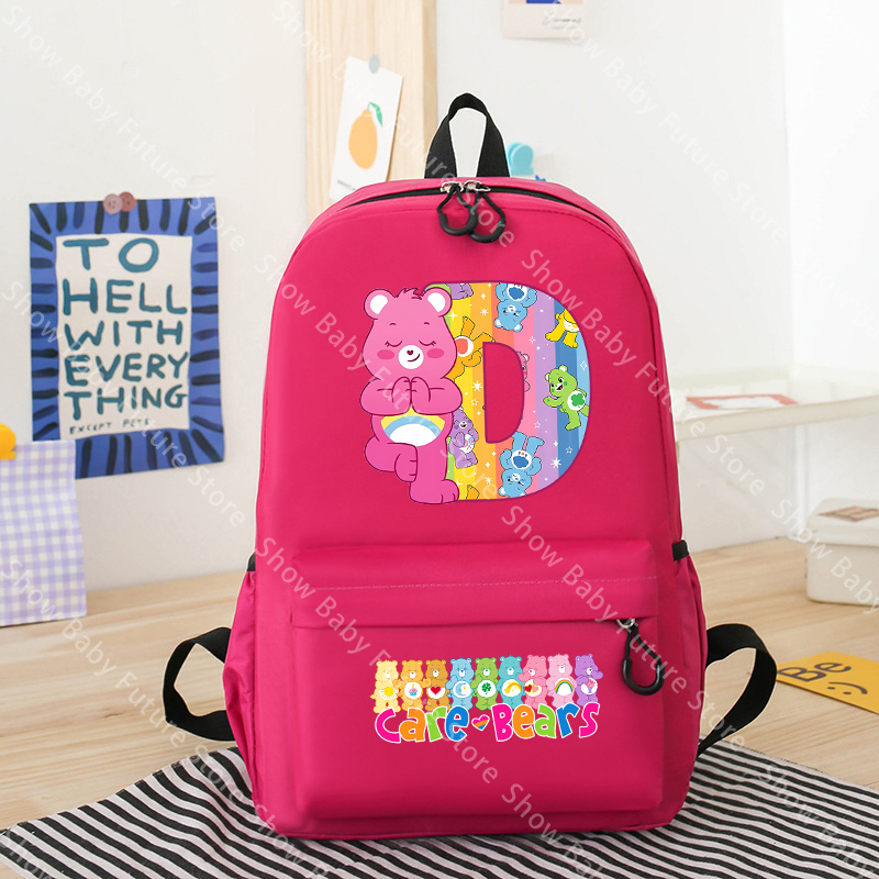 ケアベアーズアニメガールズバックパック大人用レターA-Zティ - School Backpack Teen のレビューと価格
