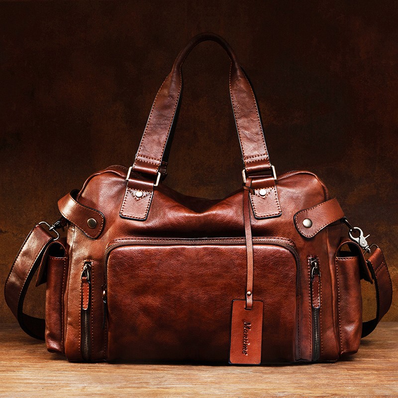 ヴィンテージベジタブルタンニンレザー消しゴムメンズバッグ、カ - Leather Backpack Vintage のレビューと価格