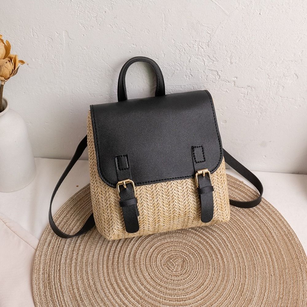 多用途バッグ PU レザーわらバックパックレトロデザインエレ - Leather Backpack Vintage のレビューと価格