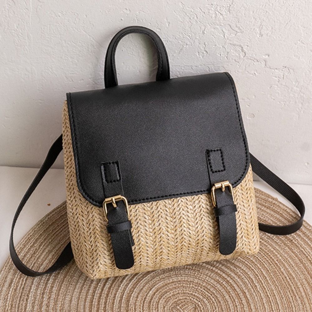多用途バッグ PU レザーわらバックパックレトロデザインエレ - Leather Backpack Vintage のレビューと価格