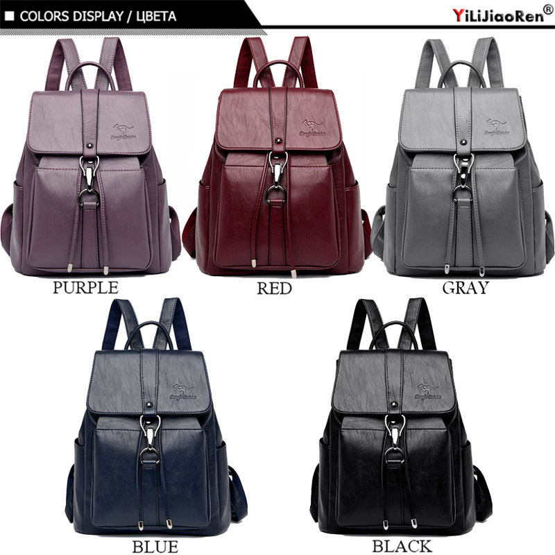抗盗難バックパック女性のショルダーバッグ有名なブランドレザー - Fashion Backpack Women のレビューと価格