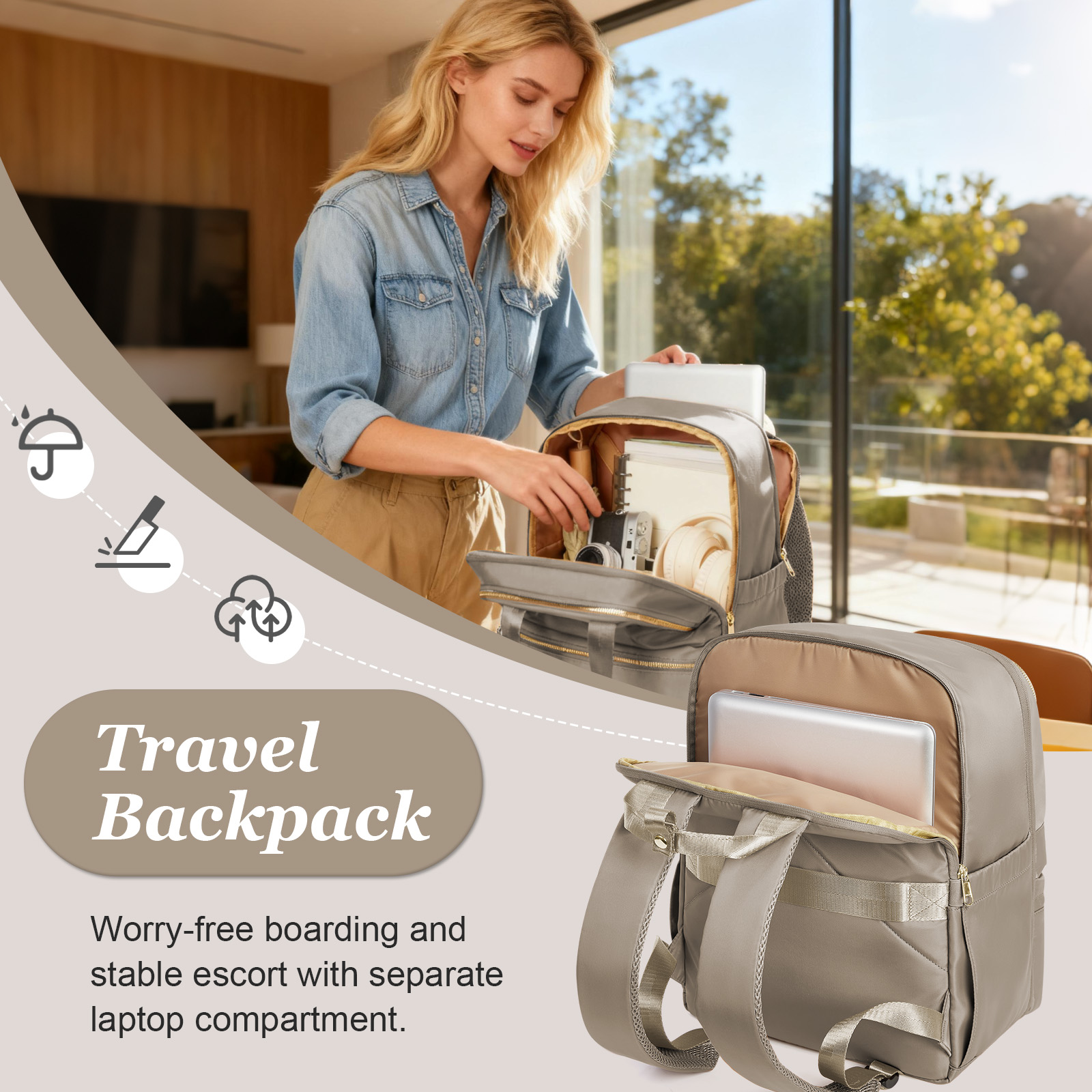 ライアンエア 40x30x20 トラベルバックパック 女性用 - Fashion Backpack Women のレビューと価格