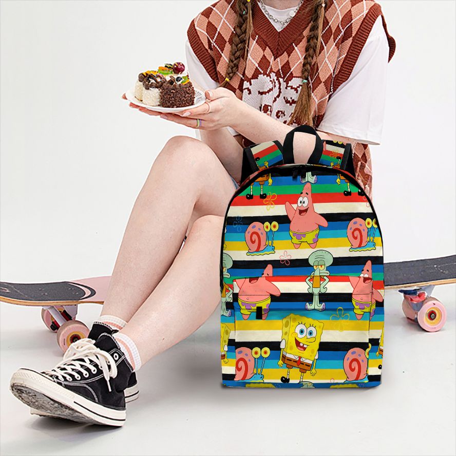 スポンジ・ボブ スクエアパンツ ストライプ柄バックパック、軽 - School Backpack Teen のレビューと価格