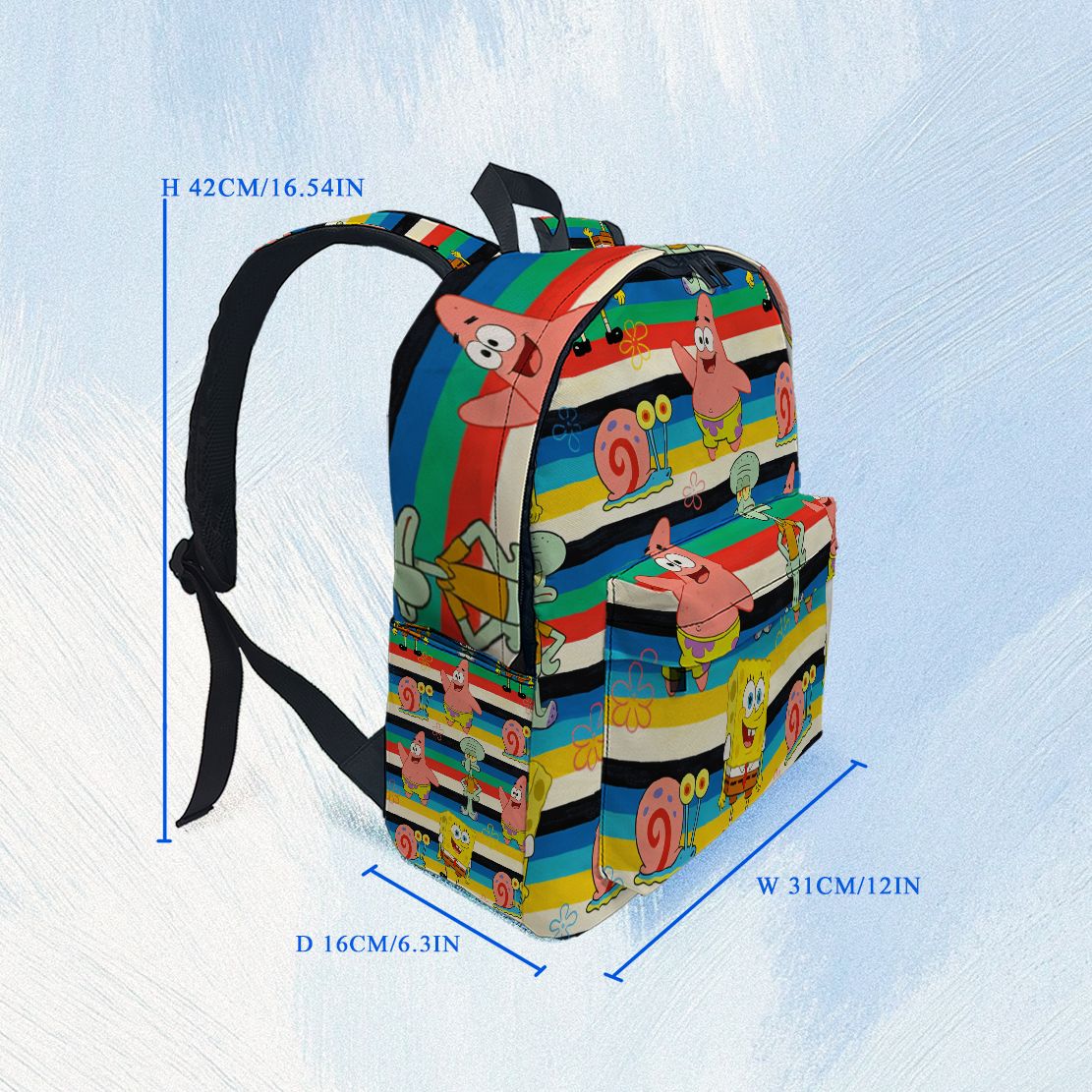 スポンジ・ボブ スクエアパンツ ストライプ柄バックパック、軽 - School Backpack Teen のレビューと価格