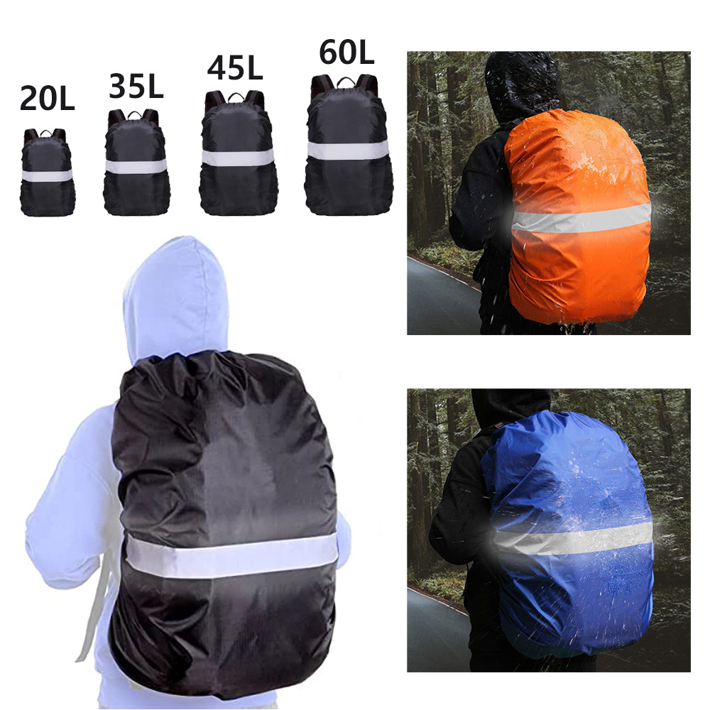防水バックパックレインカバー反射ストラップ付き 15L-65 - Rain Cover Backpack のレビューと価格