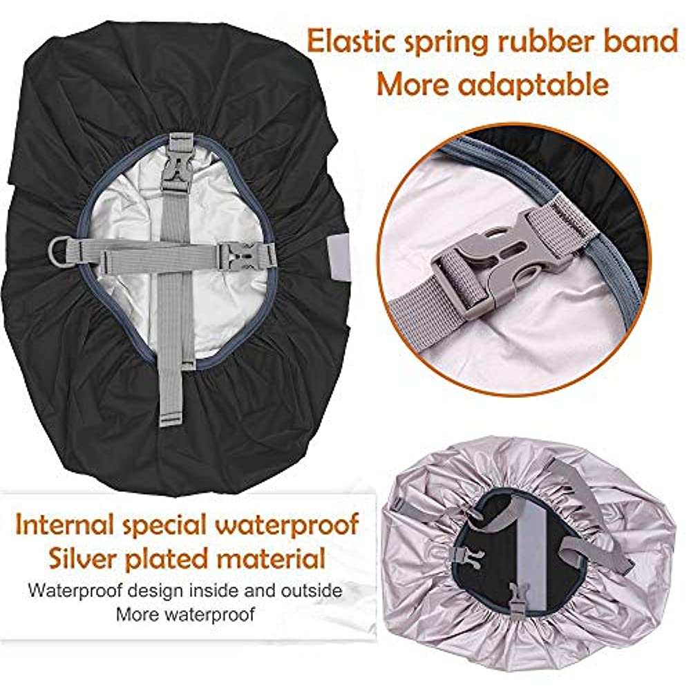 防水バックパックレインカバー反射ストラップ付き 15L-65 - Rain Cover Backpack のレビューと価格