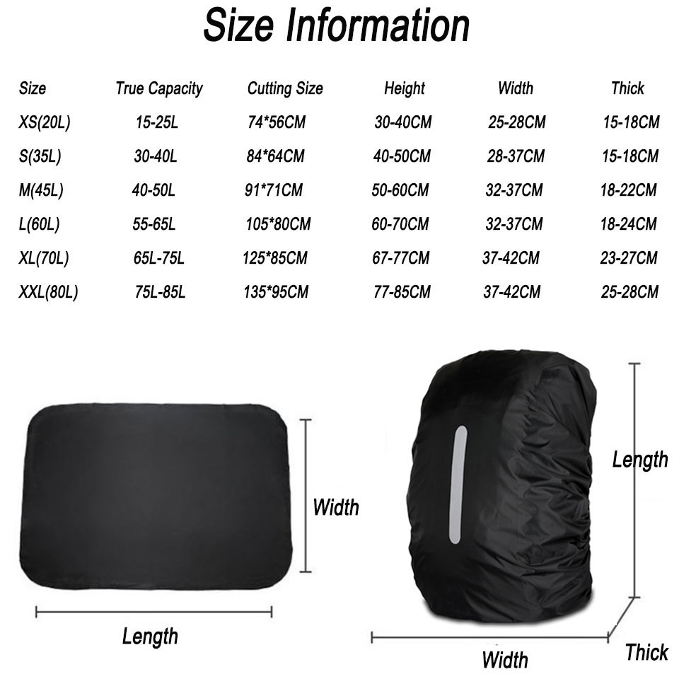 KoKossi 1 個 25-80L バックパック防雨カバー - Rain Cover Backpack のレビューと価格