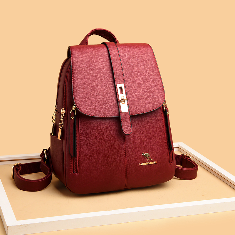 女の子のための高級レザーバックパック,カジュアルなデイパック - Leather Backpack Vintage のレビューと価格