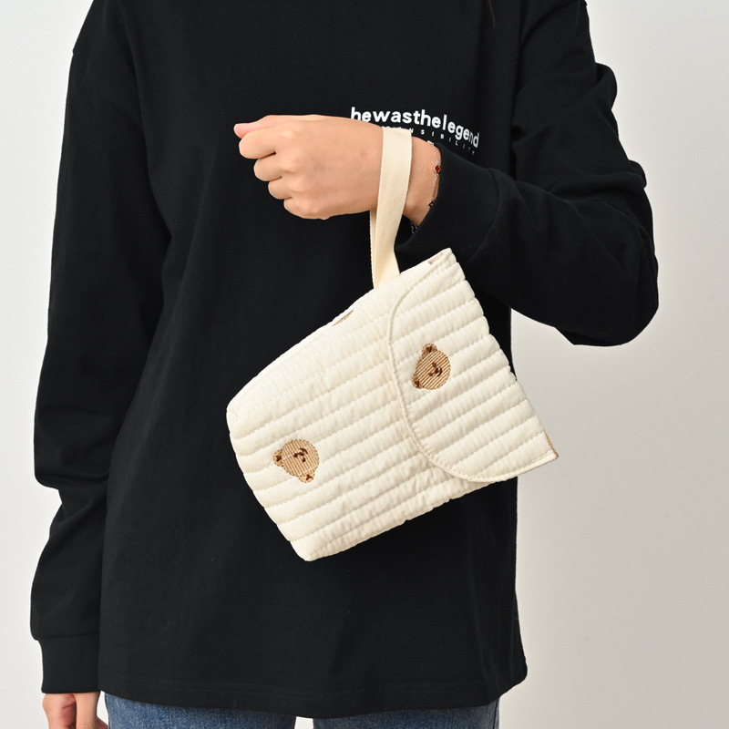 刺繍入りコットンベビーおむつバッグ、洗えるママバッグ、哺乳瓶 - Backpack Diaper Bag のレビューと価格