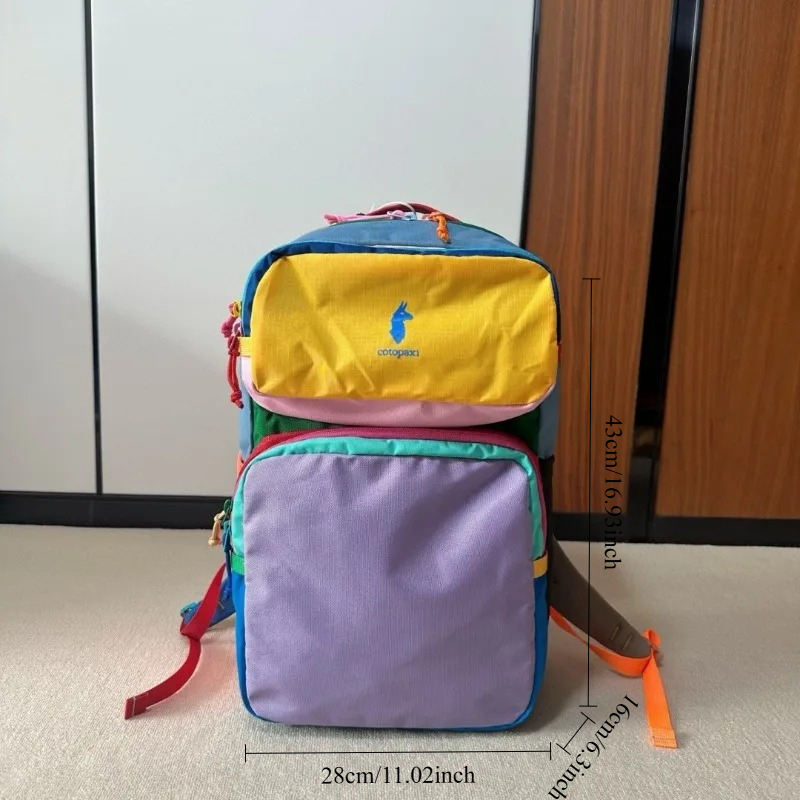 ドーパミンカラーブロックバックパック軽量ナイロンユニセックス - Canvas Backpack Casual のレビューと価格