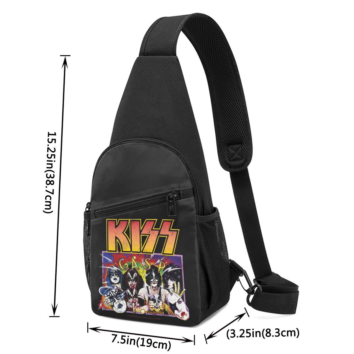 ロックロールバンドキスキャットチェストバッグメンズスリングク - Sling Backpack Shoulder のレビューと価格