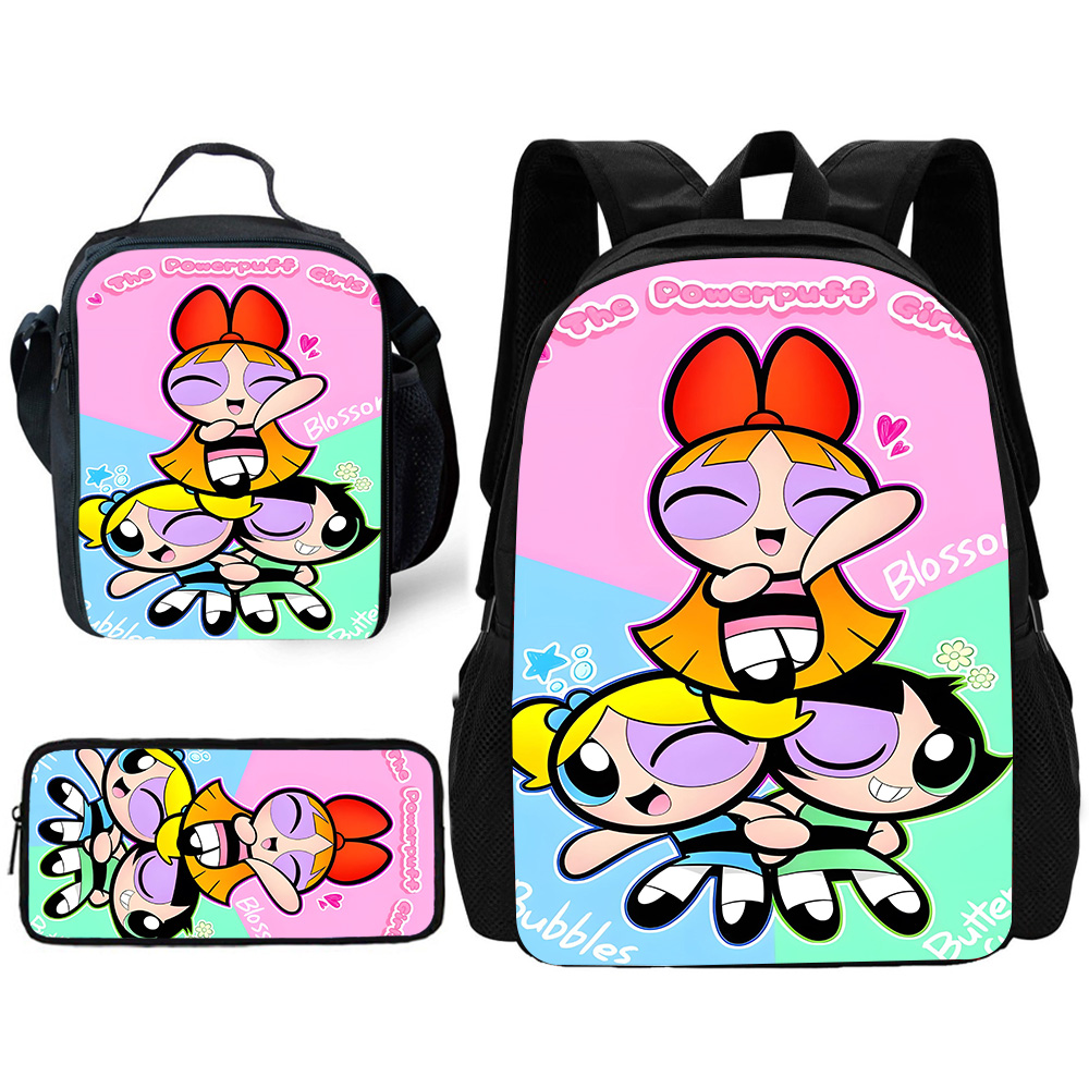男の子と女の子のためのアニメpowerpuffsスクールバッ - School Backpack Teen のレビューと価格