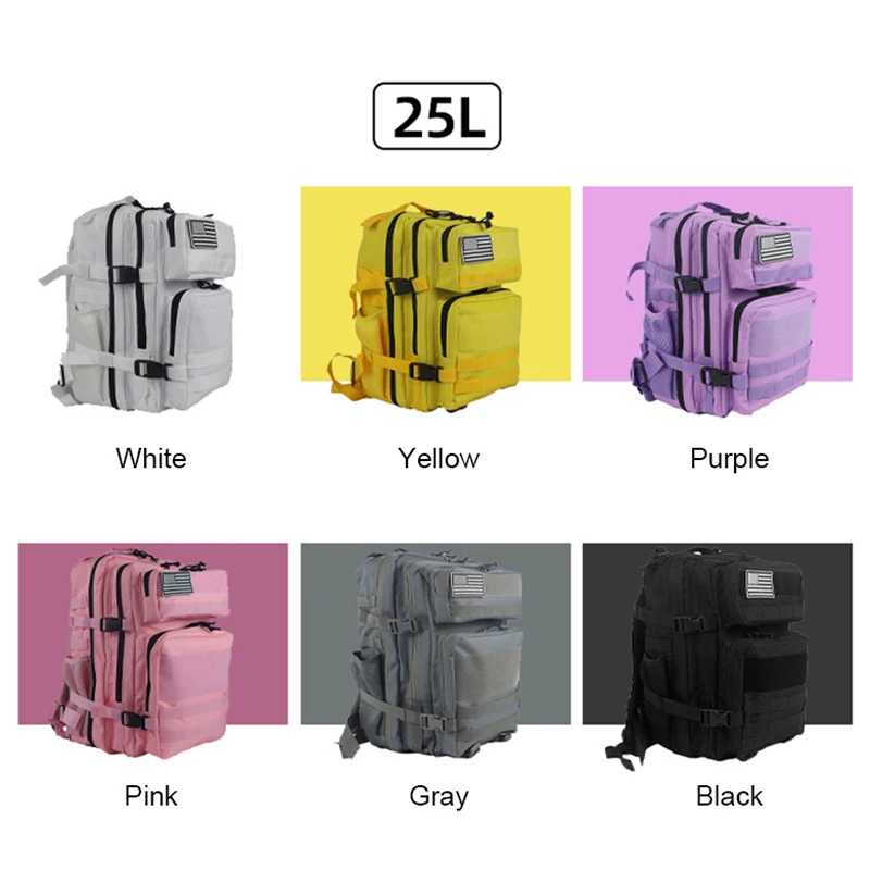 25L/45L 3P 戦術的なバックパック男性女性ピンク屋外 - Rucksack Military Style のレビューと価格