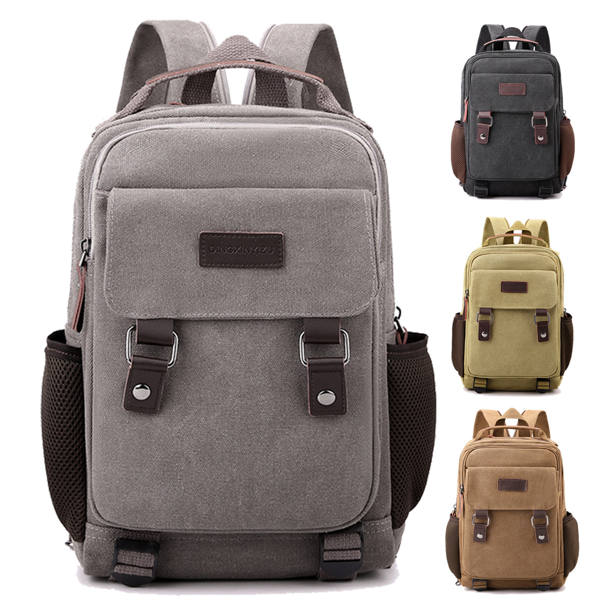新しいキャンバスチェストバッグ男性大容量バックパックビジネス - Canvas Backpack Casual のレビューと価格