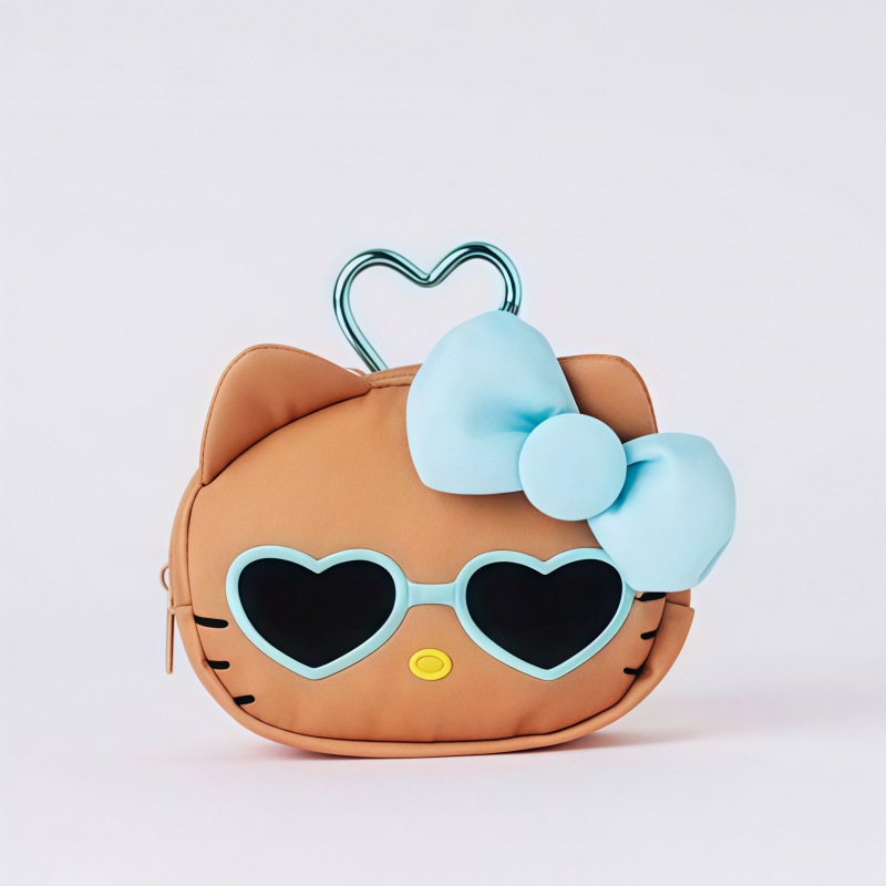 かわいいブラウンのハローキティミニ収納バッグ、レオパード柄の - Mini Backpack Purse のレビューと価格