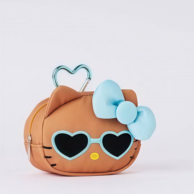 かわいいブラウンのハローキティミニ収納バッグ、レオパード柄の - Mini Backpack Purse のレビューと価格
