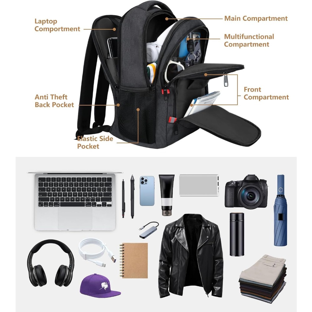 ティーンエイジャーと旅行用のメンズスクールバックパック、強化 - Laptop Backpack 15.6 のレビューと価格