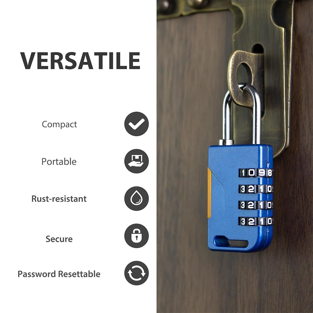 4桁のコンビネーション南京錠、格納式ケーブル付き、盗難防止税 - Travel Backpack Anti Theft のレビューと価格